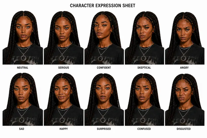 Marie — Expression sheet